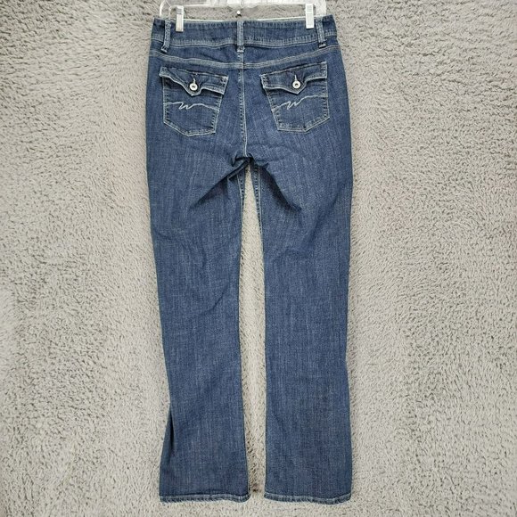 Wrangler Jeans Womens 8 Dark Wash Stretch Mid Rise Shaping Bootcut - Picture 1 of 14